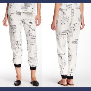 NEW $325 Tibi Stencil‎ Print Track Pajama Pants 100% Silk [SZ Small ]